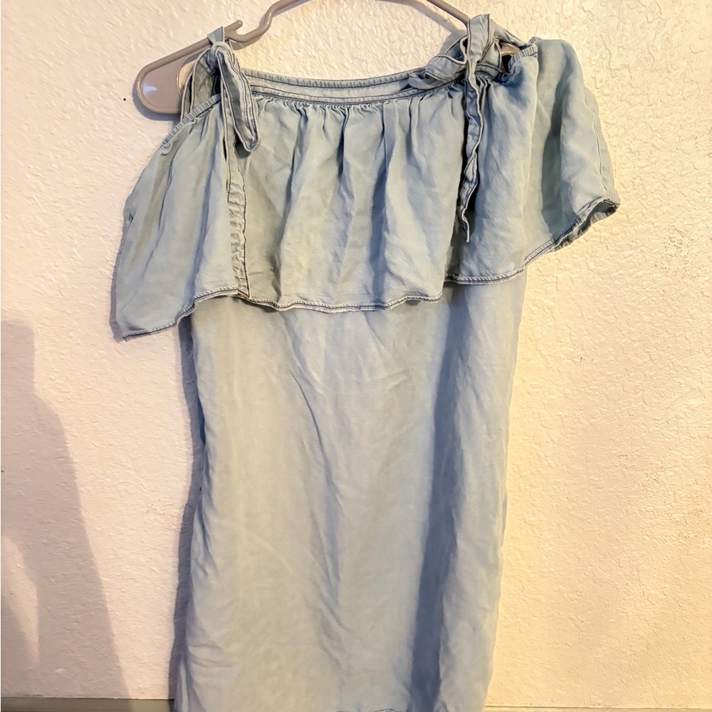 Y2K Sanctuary Chambray Off Shoulder Dress w/ Pockets Size M